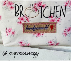 Stickdatei - Brot Liebe - Schiftzug Brötchen